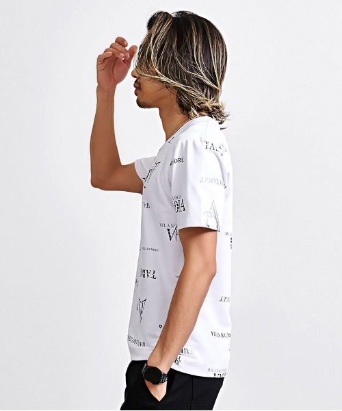 VIOLA(ヴィオラ)の「『VIOLA rumore/ヴィオラ ルモーレ』総柄V/N半袖Tシャツ(Tシャツ/カットソー・メンズ・ブラック/ブラック×ゴールド/ホワイト・XL/L/M)」の5枚目の写真