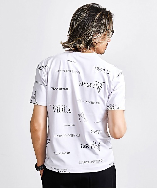 VIOLA(ヴィオラ)の「『VIOLA rumore/ヴィオラ ルモーレ』総柄V/N半袖Tシャツ(Tシャツ/カットソー・メンズ・ブラック/ブラック×ゴールド/ホワイト・XL/L/M)」の6枚目の写真