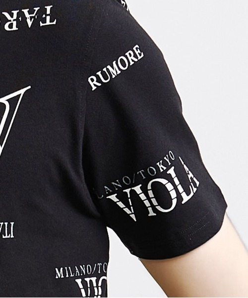 VIOLA(ヴィオラ)の「『VIOLA rumore/ヴィオラ ルモーレ』総柄V/N半袖Tシャツ(Tシャツ/カットソー・メンズ・ブラック/ブラック×ゴールド/ホワイト・XL/L/M)」の14枚目の写真