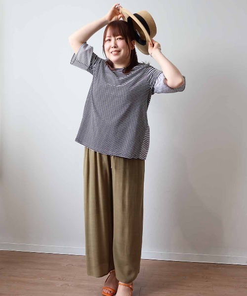 MB mint breeze(エムビーミントブリーズ)の「【L~6L 大きいサイズ】スラブワッシャーイージーパンツ(その他パンツ・レディース・ネイビー/カーキ・LL/3L/4L/5L)」の3枚目の写真