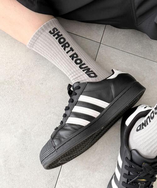 SHORT ROUND（ショートラウンド）の「SHORT ROUND/ロゴソックス（ソックス/靴下・メンズ・ブラック/ホワイト/ライトグレー・FREE）」の3枚目の写真
