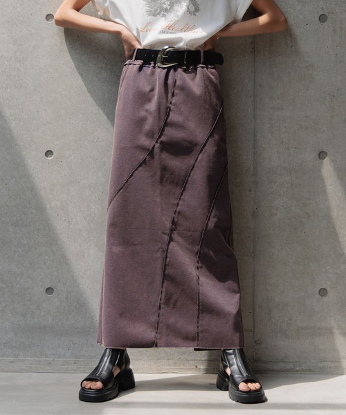 PAGEBOY（ページボーイ）の「エスカルゴナロースカート（スカート・レディース・グレー/ブルー系その他/ブラック/インディゴブルー・FREE）」の4枚目の写真