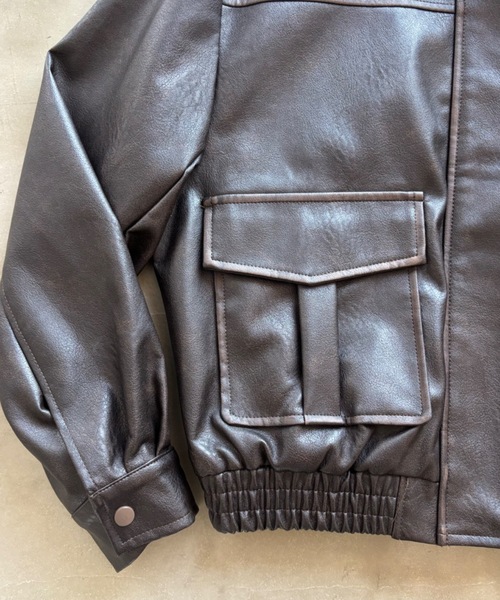 ViVi掲載】ヴィンテージウォッシュ加工ショートブルゾン（ライダース