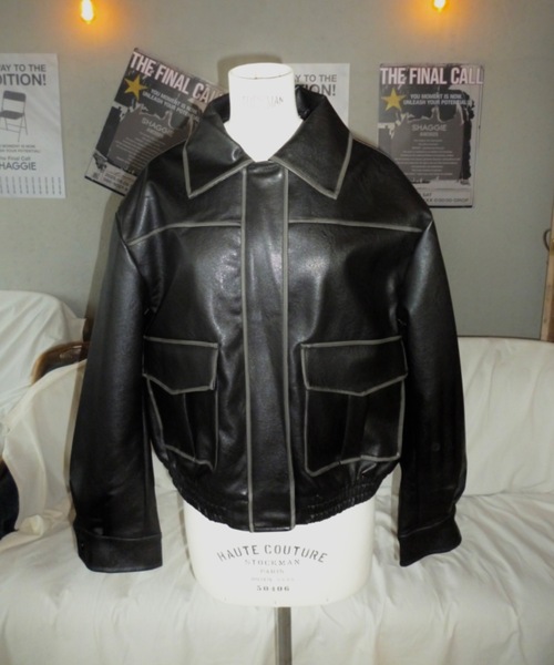 ViVi掲載】ヴィンテージウォッシュ加工ショートブルゾン（ライダース