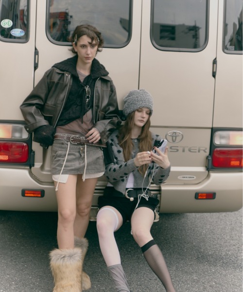 ViVi掲載】ヴィンテージウォッシュ加工ショートブルゾン（ライダース