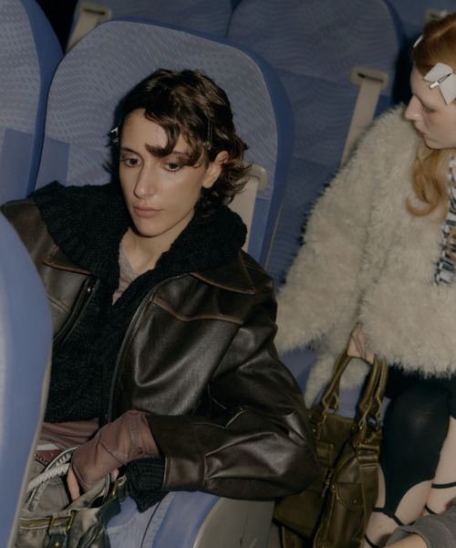 ViVi掲載】ヴィンテージウォッシュ加工ショートブルゾン（ライダース