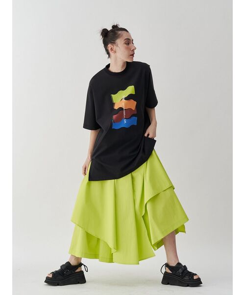 UN3D. アートミックスストップス 半袖Tシャツ UN3D.（アンスリード）の「シアーミックストップ（Tシャツ