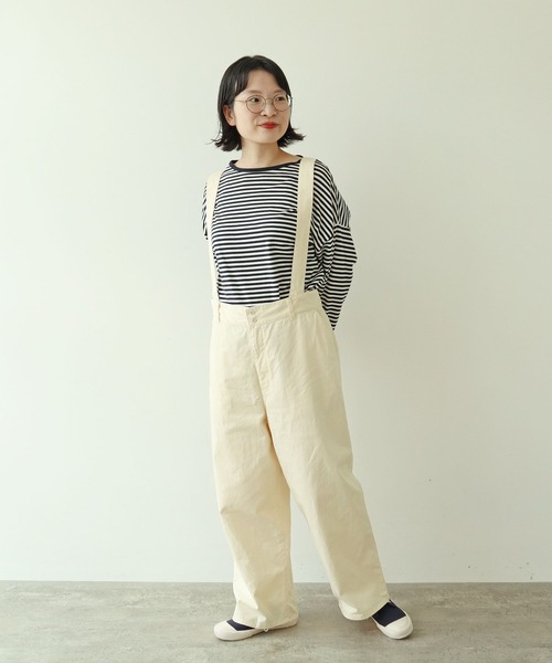 PAR ICI(パーリッシィ)の「オーガニックツイル 吊りパンツ(その他パンツ・レディース・カーキ/ブラック/アイボリー・FREE)」の2枚目の写真