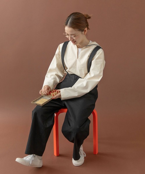 PAR ICI(パーリッシィ)の「オーガニックツイル 吊りパンツ(その他パンツ・レディース・カーキ/ブラック/アイボリー・FREE)」の3枚目の写真