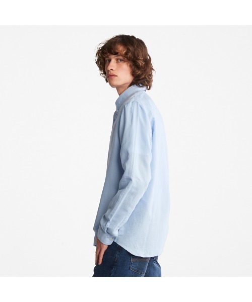 Timberland（ティンバーランド）の「メンズ 長袖 リネン&コットン シャツ（シャツ/ブラウス・メンズ・スカイブルー・LARGE/MEDIUM/SMALL/X-LARGE/XX-LARGE）」の5枚目の写真