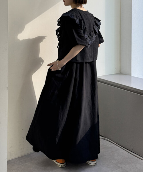 w closet(ダブルクローゼット)の「【セットアイテム】デニムベストワンピセット(ワンピース・レディース・オレンジ/アイボリー/ブラック・0/1)」の12枚目の写真