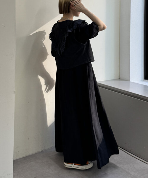 w closet(ダブルクローゼット)の「【セットアイテム】デニムベストワンピセット(ワンピース・レディース・オレンジ/アイボリー/ブラック・0/1)」の13枚目の写真