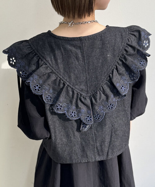 w closet(ダブルクローゼット)の「【セットアイテム】デニムベストワンピセット(ワンピース・レディース・オレンジ/アイボリー/ブラック・0/1)」の16枚目の写真