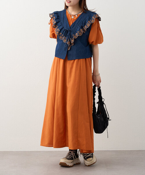 W CLOSET ダブルクローゼット　ワンピース　サイズM 2WAY】ウエストドロストキャミワンピース | w closet(ダブル