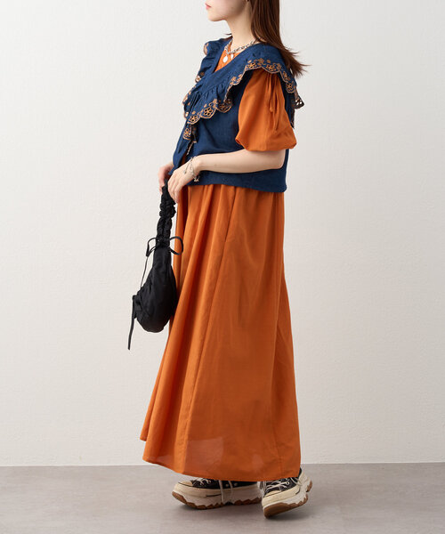 【GUMZZI】ワンピース×デニムベストセットアップto28744 全2色〉隠してお洒落デニムベスト – ONE PEACE ONLINE