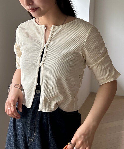 ✨未使用✨amomento　半袖　カーディガン　グレー　フリー ✨未使用✨amomento 半袖 カーディガン グレー フリー - メルカリ