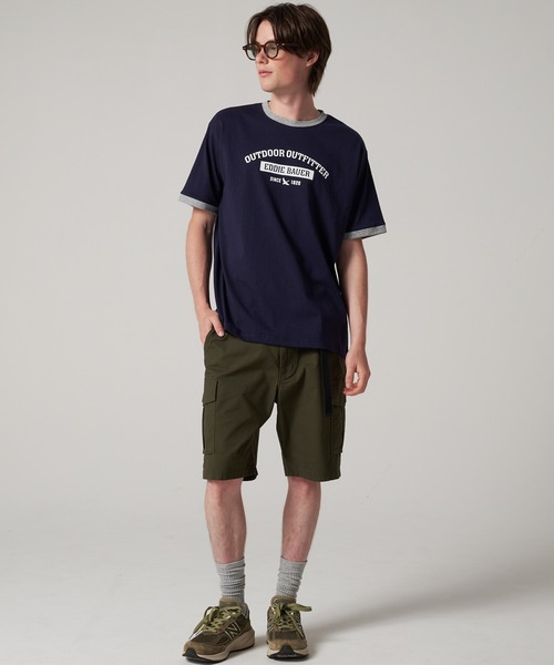 Eddie Bauer（エディーバウアー）の「トリム 半袖 Tシャツ（Tシャツ/カットソー・メンズ・エンジ/ネイビー/杢グレー・M/L/XL/XXL/S）」の6枚目の写真