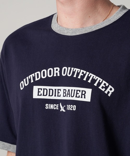 Eddie Bauer（エディーバウアー）の「トリム 半袖 Tシャツ（Tシャツ/カットソー・メンズ・エンジ/ネイビー/杢グレー・M/L/XL/XXL/S）」の14枚目の写真