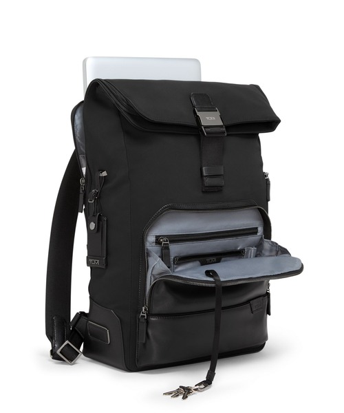TUMI(トゥミ)の「HARRISON 「オズボーン」ロール・トップ・バックパック(バックパック/リュック・メンズ・ブラック×ブラック・FREE)」の3枚目の写真