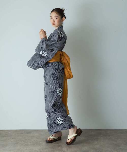 SENSE OF PLACE by URBAN RESEARCH(センスオブプレイスバイアーバンリサーチ)の「浴衣2点セットA(変織紅梅)(浴衣・レディース・パープル系その他/ホワイト系その他/ブルー系その他/その他1・ONE)」の9枚目の写真