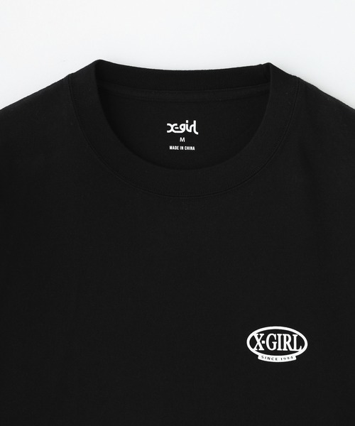 X-girl（エックスガール）の「LEOPARD OVAL LOGO S/S TEE（Tシャツ/カットソー・レディース・ブラック/ホワイト/ライトパープル・S/L/M）」の7枚目の写真