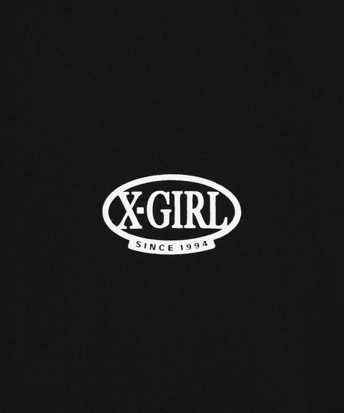 X-girl（エックスガール）の「LEOPARD OVAL LOGO S/S TEE（Tシャツ/カットソー・レディース・ブラック/ホワイト/ライトパープル・S/L/M）」の9枚目の写真