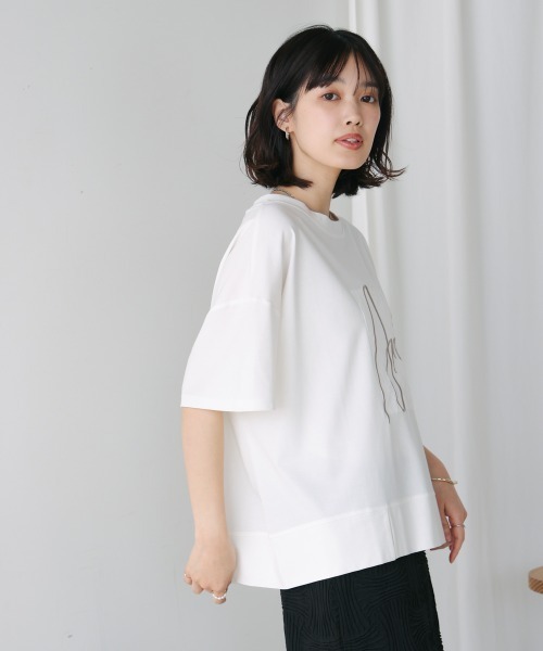 Bou Jeloud（ブージュルード）の「アートロゴカットソー（Tシャツ/カットソー・レディース・ホワイト/ブラック・FREE）」の5枚目の写真