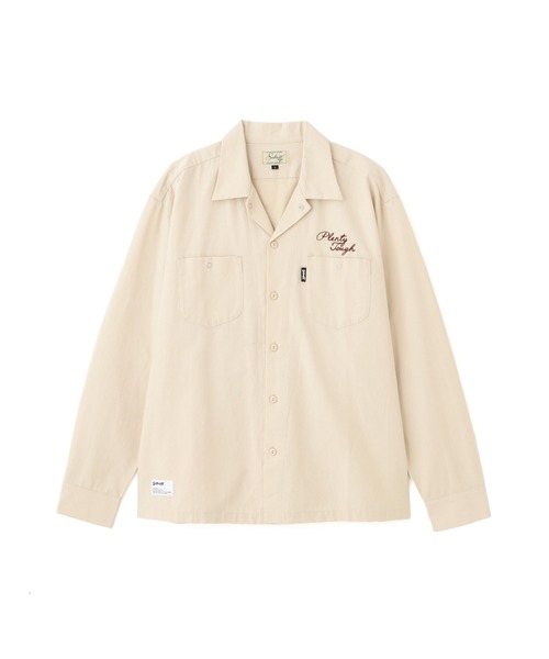 SCHOTT ワークシャツ　ベージュ　L Schott/ショット/NC WORK SHIRT EMB./刺繍 ワークシャツ（シャツ