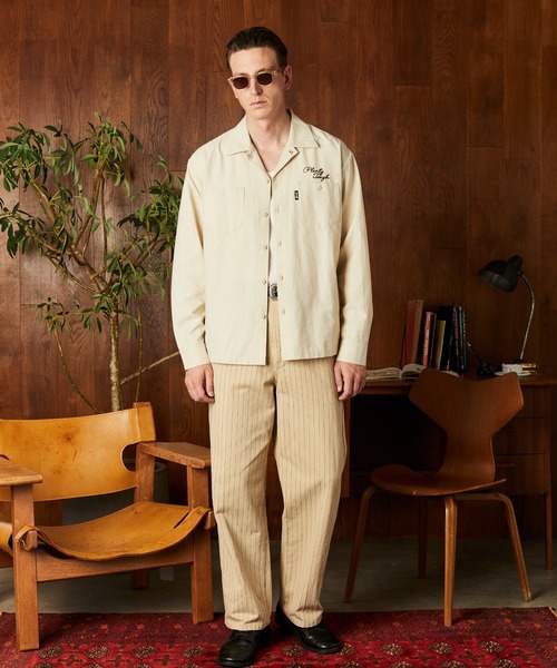 Schott(ショット)の「Schott/ショット/NC WORK SHIRT EMB./刺繍 ワークシャツ(シャツ/ブラウス・メンズ・ベージュ/ブラック・M/L/XL/2XL)」の17枚目の写真