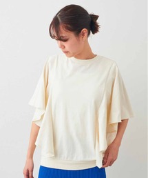 IEDIT | ＩＥＤＩＴ　接触冷感・吸汗速乾・抗菌防臭！Ｏｈｃｏｏｌ（Ｒ）Ⅱｐｌｕｓ素材のフリルトップス(Tシャツ/カットソー)