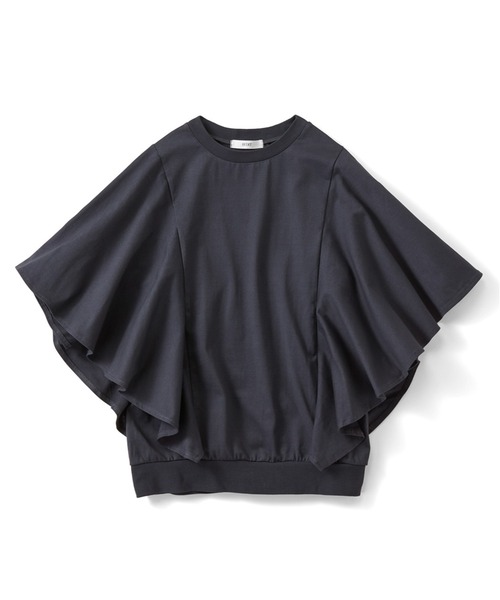 IEDIT(イディット)の「IEDIT 接触冷感・吸汗速乾・抗菌防臭!Ohcool(R)Ⅱplus素材のフリルトップス(Tシャツ/カットソー・レディース・アイボリー/スミクロ/ブラウン・M/L/LL/3L/4L/S)」の17枚目の写真