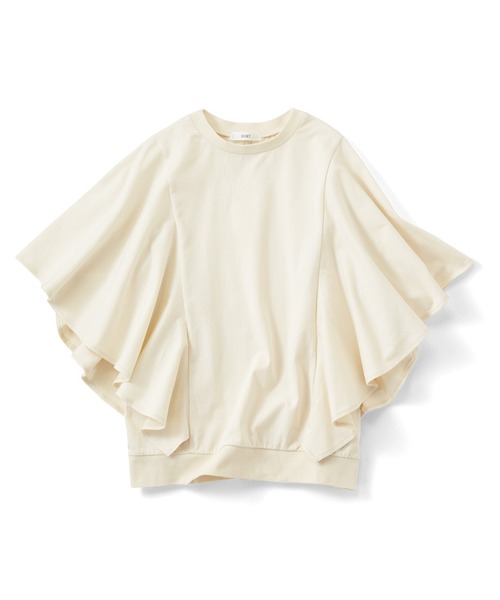 IEDIT(イディット)の「IEDIT 接触冷感・吸汗速乾・抗菌防臭!Ohcool(R)Ⅱplus素材のフリルトップス(Tシャツ/カットソー・レディース・アイボリー/スミクロ/ブラウン・M/L/LL/3L/4L/S)」の19枚目の写真