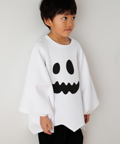 MAKE YOUR DAY（メイクユアデイ）の「ハロウィンTシャツ■85～130cm対応（Tシャツ/カットソー・キッズ・オフホワイト/ブラック/オレンジ・M/S/L）」の12枚目の写真