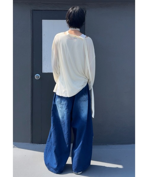 カイチ - ダメージペイント加工デニムパンツ made in INTER