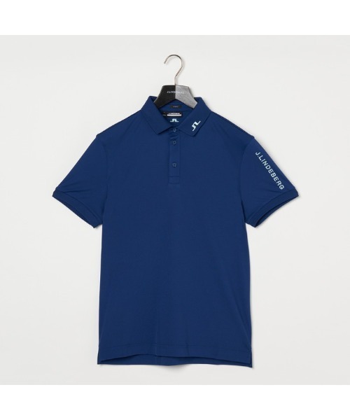 J.LINDEBERG(ジェイリンドバーグ)の「【J.LINDEBERG/GOLF】ロゴ刺繍ポロ(シャツ/ブラウス・メンズ・ライトグリーン/ライトイエロー/ブルー系その他/ダークブルー/ブラック×ブルー・42/44)」の1枚目の写真