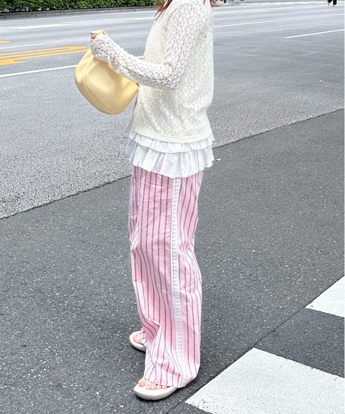 PILIT（ピリット）の「コットンフリルキャミ（キャミソール・レディース・オフホワイト/ブラック・MEDIUM）」の10枚目の写真