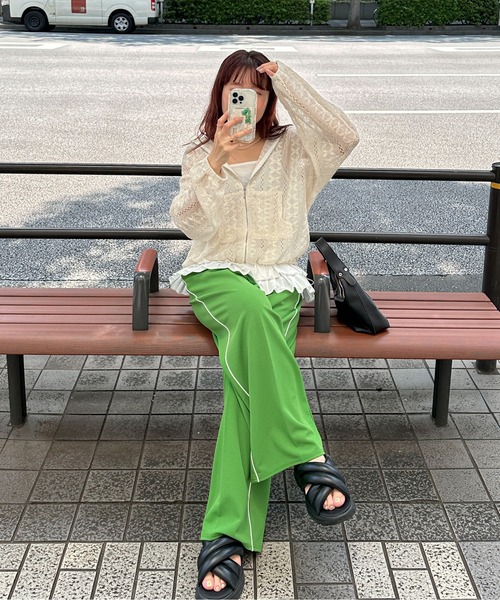 PILIT（ピリット）の「コットンフリルキャミ（キャミソール・レディース・オフホワイト/ブラック・MEDIUM）」の15枚目の写真