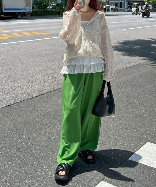 PILIT（ピリット）の「コットンフリルキャミ（キャミソール・レディース・オフホワイト/ブラック・MEDIUM）」の13枚目の写真