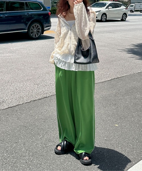 PILIT（ピリット）の「コットンフリルキャミ（キャミソール・レディース・オフホワイト/ブラック・MEDIUM）」の12枚目の写真