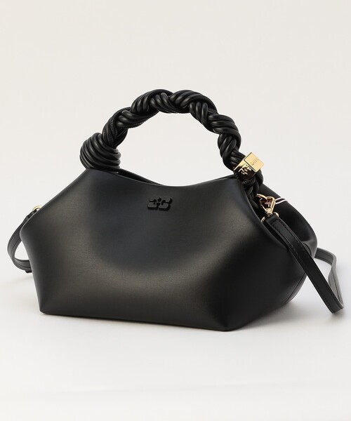 GANNI(ガニー)の「GANNI/ガニー Ganni Bou Bag Small / A5241 / リサイクルレザー 2way ショルダーバッグ / ハンドバッグ(ショルダーバッグ・レディース・ブラック・ONE SIZE)」の1枚目の写真