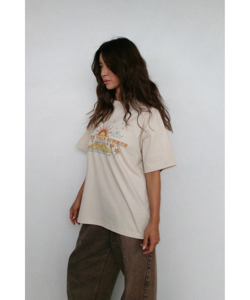 ALEXIA STAM(アリシアスタン)の「Hotter Than Summer Tee/ホッターザンサマーTee(Tシャツ/カットソー・レディース・サンドベージュ/ピンク系・FREE)」の13枚目の写真