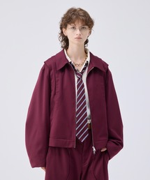 soerte(\Ge)Loose curve tuck short blouson/[YJ[u^bNV[gu](u])