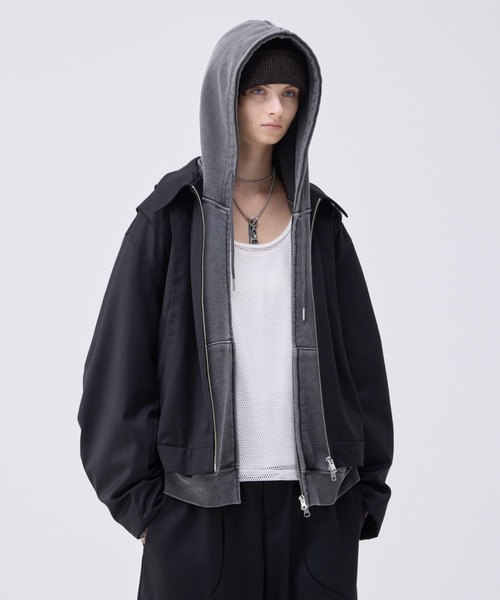 soerte（ソエルテ）の「Loose curve tuck short blouson/ルーズカーブタックショートブルゾン（ブルゾン・メンズ・ブラック/グレー/レッド・1/2/3）」の7枚目の写真