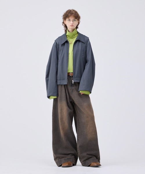 soerte（ソエルテ）の「Loose curve tuck short blouson/ルーズカーブタックショートブルゾン（ブルゾン・メンズ・ブラック/グレー/レッド・1/2/3）」の12枚目の写真