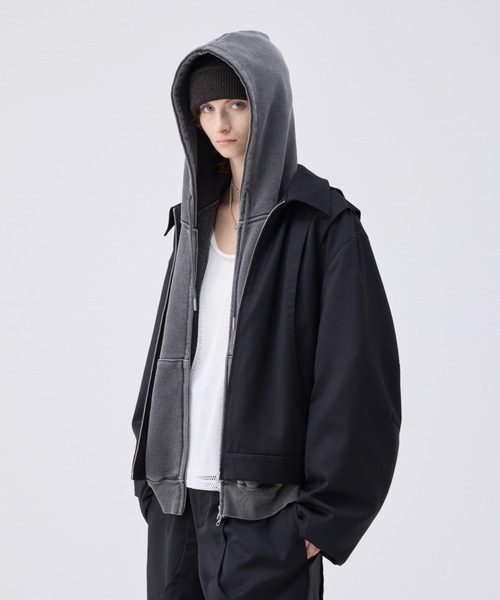 soerte（ソエルテ）の「Loose curve tuck short blouson/ルーズカーブタックショートブルゾン（ブルゾン・メンズ・ブラック/グレー/レッド・1/2/3）」の4枚目の写真