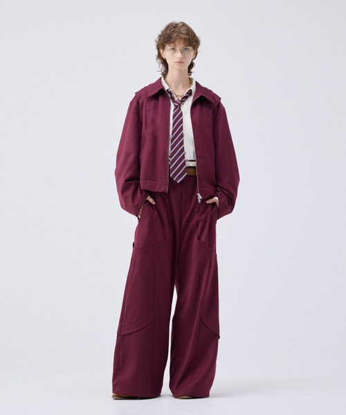 soerte（ソエルテ）の「Loose curve tuck short blouson/ルーズカーブタックショートブルゾン（ブルゾン・メンズ・ブラック/グレー/レッド・1/2/3）」の15枚目の写真