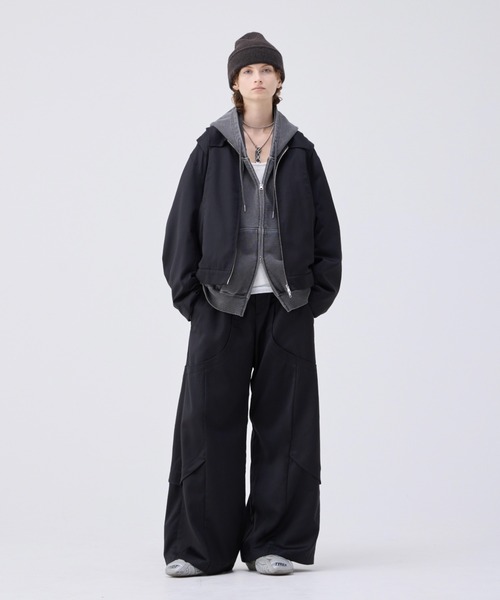 soerte（ソエルテ）の「Loose curve tuck short blouson/ルーズカーブタックショートブルゾン（ブルゾン・メンズ・ブラック/グレー/レッド・1/2/3）」の9枚目の写真