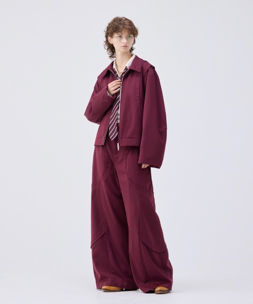 soerte（ソエルテ）の「Loose curve tuck short blouson/ルーズカーブタックショートブルゾン（ブルゾン・メンズ・ブラック/グレー/レッド・1/2/3）」の14枚目の写真