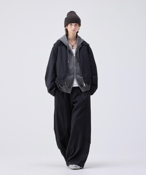 soerte（ソエルテ）の「Loose curve tuck short blouson/ルーズカーブタックショートブルゾン（ブルゾン・メンズ・ブラック/グレー/レッド・1/2/3）」の21枚目の写真