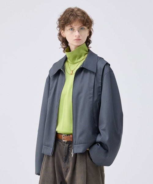 KTZ 短丈ブルゾン Loose curve tuck short blouson/ルーズカーブタックショート